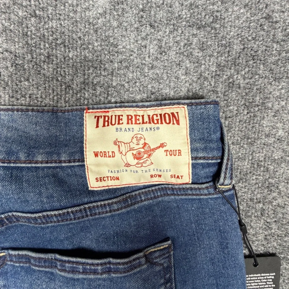 True Religion Ricky Relaxed Straight Jeans Medium Blue Comet Wash 36x34 700997